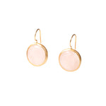 Rose Quatz Round Earrings Medium ~ Set in 24k Gold Fill