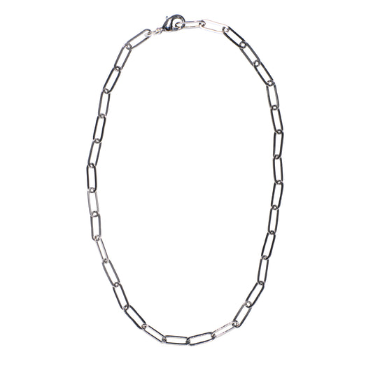 Silver Link Chain Necklace 17"