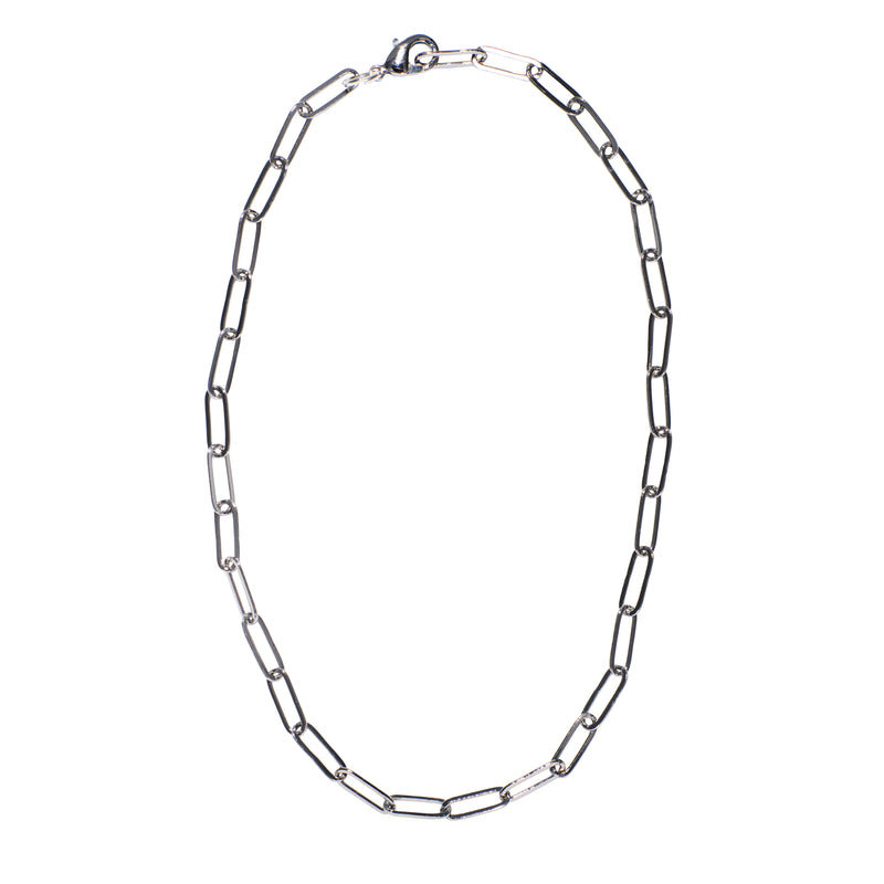 Silver Link Chain Necklace 17"