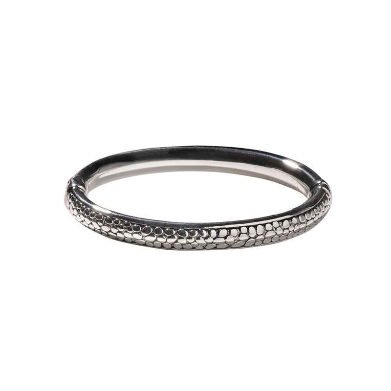 Silver Snake Inlay Bangle Bracelet