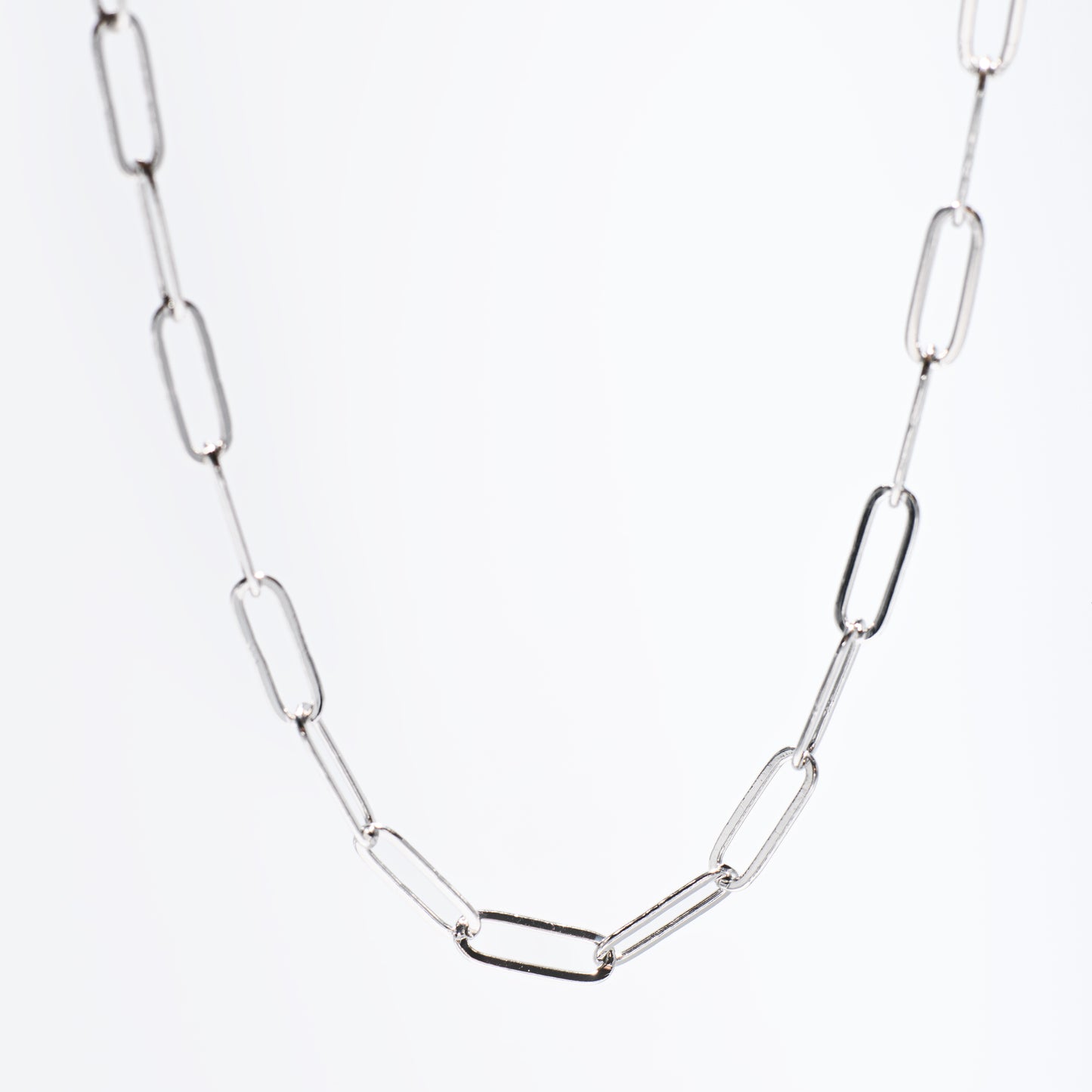 Silver Link Chain Necklace 17"