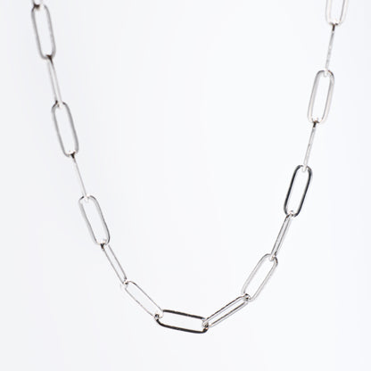 Silver Link Chain Necklace 17"