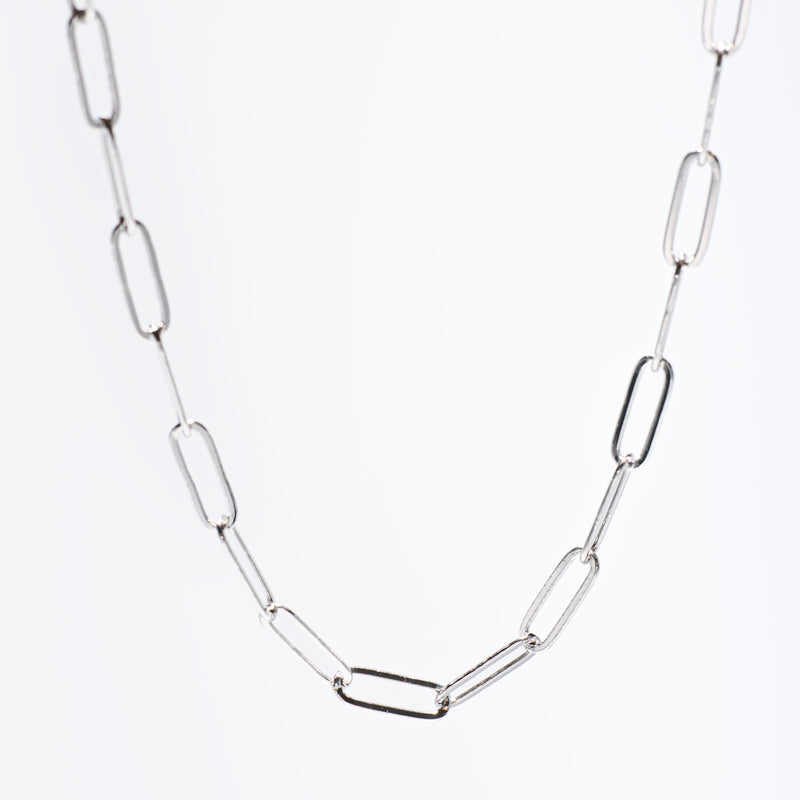 Silver Link Chain Necklace 17"
