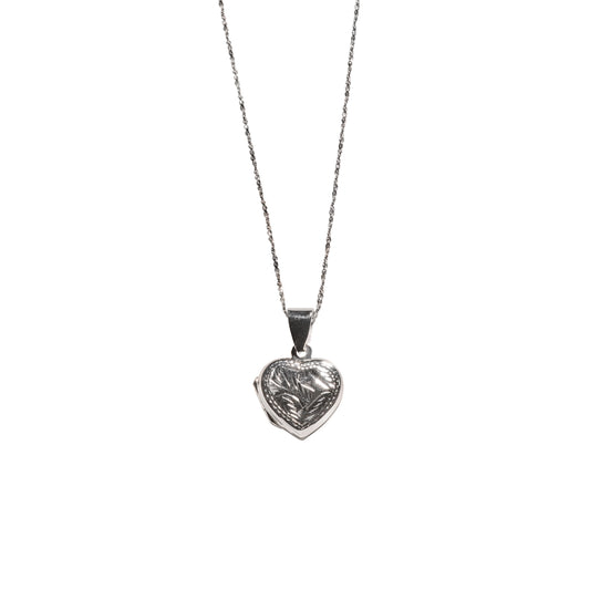 Small Sterling Silver Heart Lockett and Silver Chain