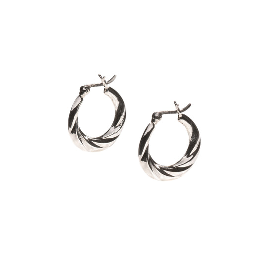 Sterling Silver Twist Hoop Earrings