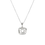 Square Swirl 24k Silver Pendant Necklace