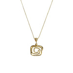 Square Swirl Gold Fill Pendant Necklace