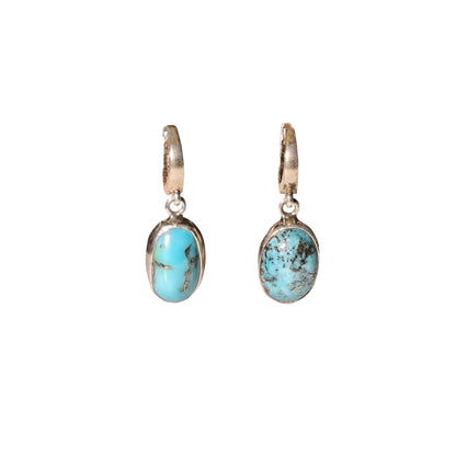 Turquoise and Silver Drop Earrings