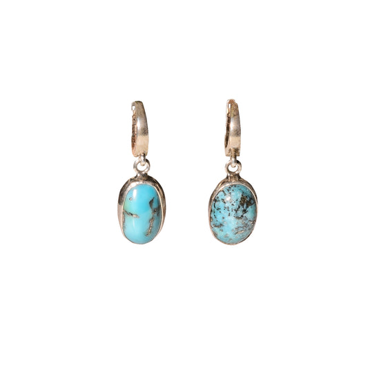 Turquoise and Silver Drop Earrings