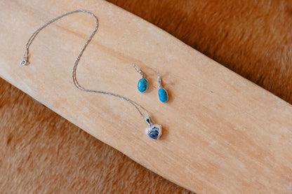 Turquoise and Silver Drop Earrings