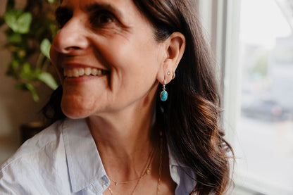Turquoise and Silver Drop Earrings