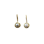 Pearl Single Stone Medium Earrings (gold fill)