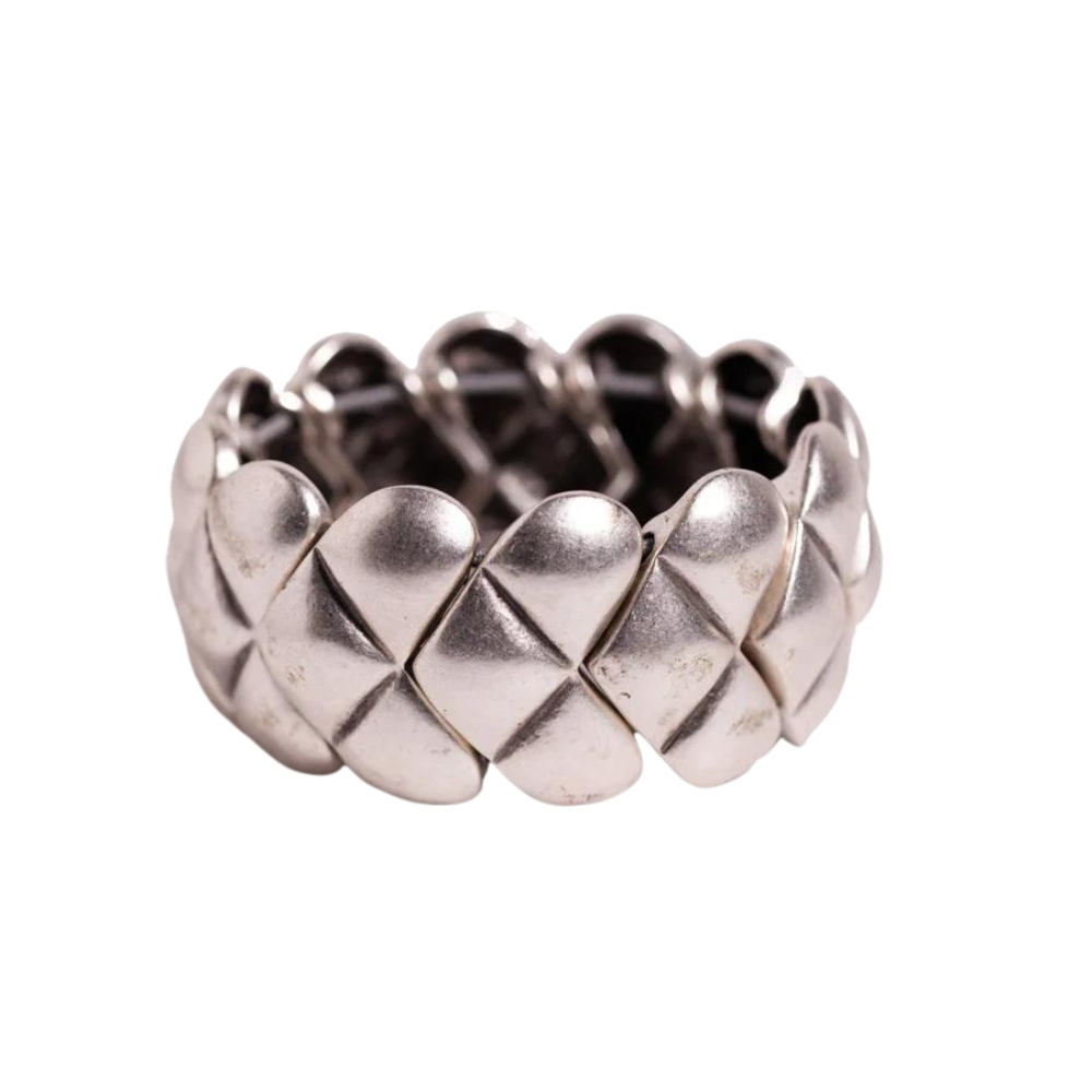 Zinc Silver Teardrop Weave Bracelet