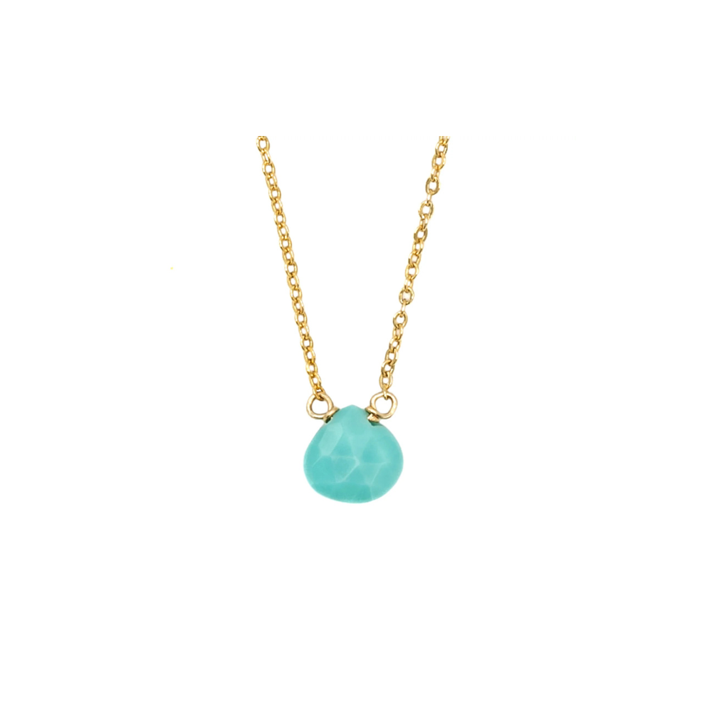 Turquoise Pendant Gold Fill Chain Necklace