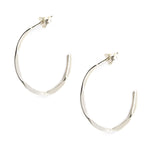 Silver Hoop Twist Earrings