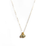 3 Stone Labradorite Necklace (Gold or Silver Chain)