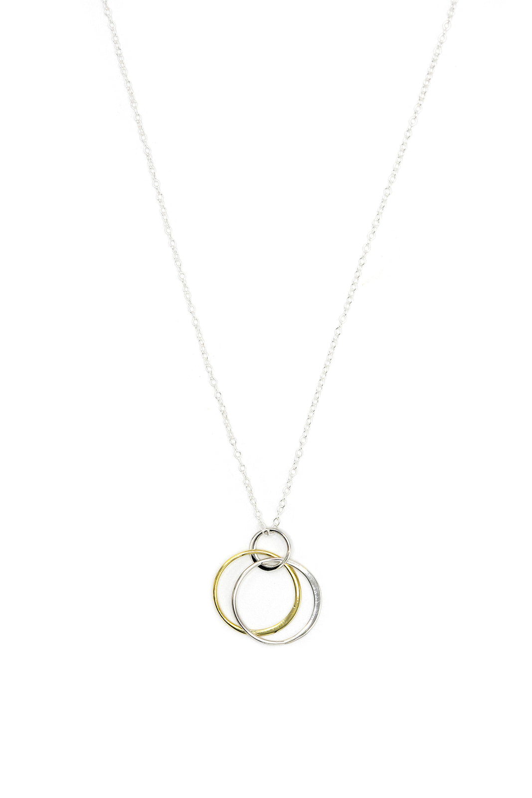Interlocking Mixed Metal Circle Necklace