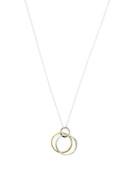Interlocking Mixed Metal Circle Necklace