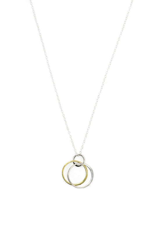 Interlocking Mixed Metal Circle Necklace