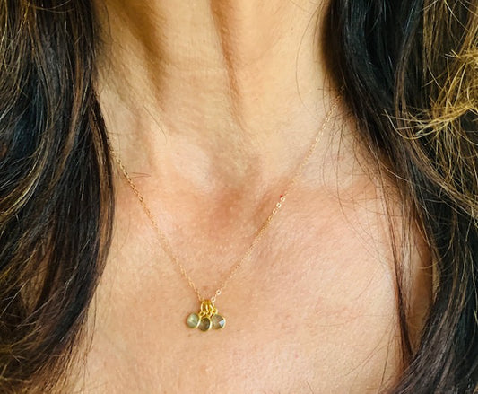 3 Stone Labradorite Necklace (available in 14k gold fill and sterling silver)