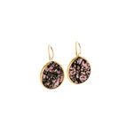 Pink Colored Agate Slice Earrings