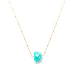 Amazonite  ½ Moon Pendant with 14k Gold FillChain Necklace