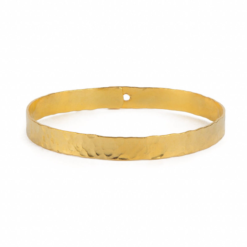 Van Cleef & Arpels 18K Yellow Hammered Gold Diamond Bangles Bracelets 70's