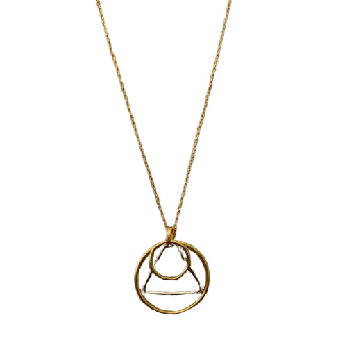 Geo Mixed Metal Shapes Necklace