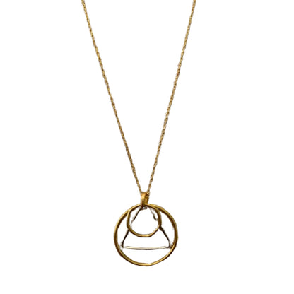 Geo Mixed Metal Shapes Necklace