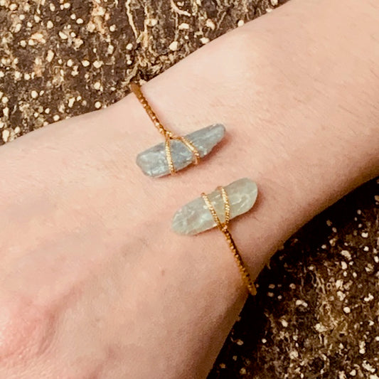 2 Aquamarine Adjustable Bracelet