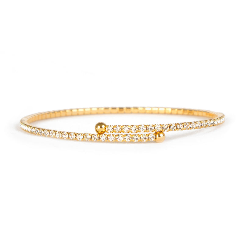 Bracelet - Crystal - Thin Inlay in Gold - Beksan Designs