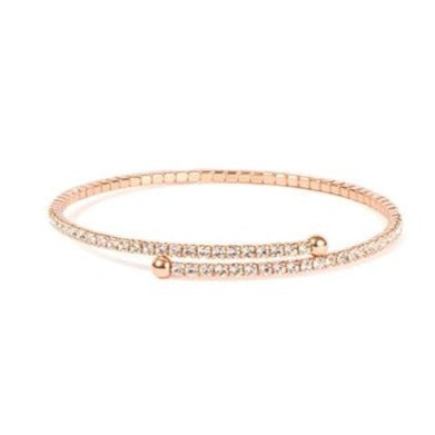 Crystal Adjustable Bracelet Rose Gold Vermeil