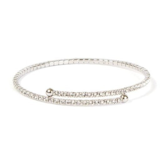 Crystal Adjustable Bracelet in Silver