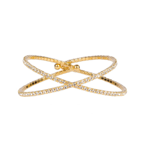 Bracelet - Crystal - X Inlay in gold - Beksan Designs
