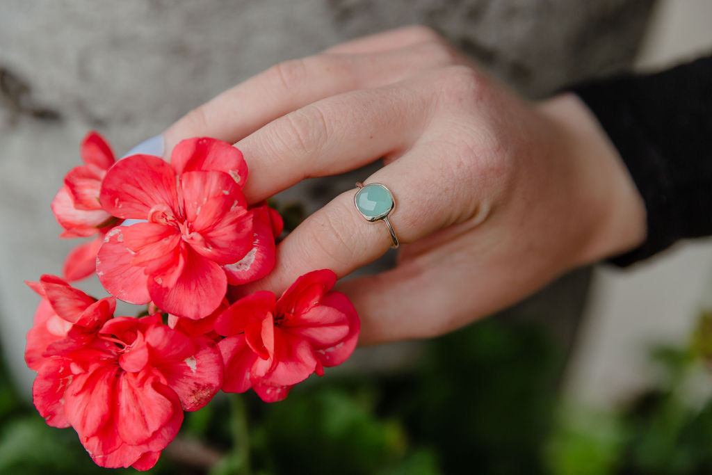 Chalcedony Sterling Silver Ring