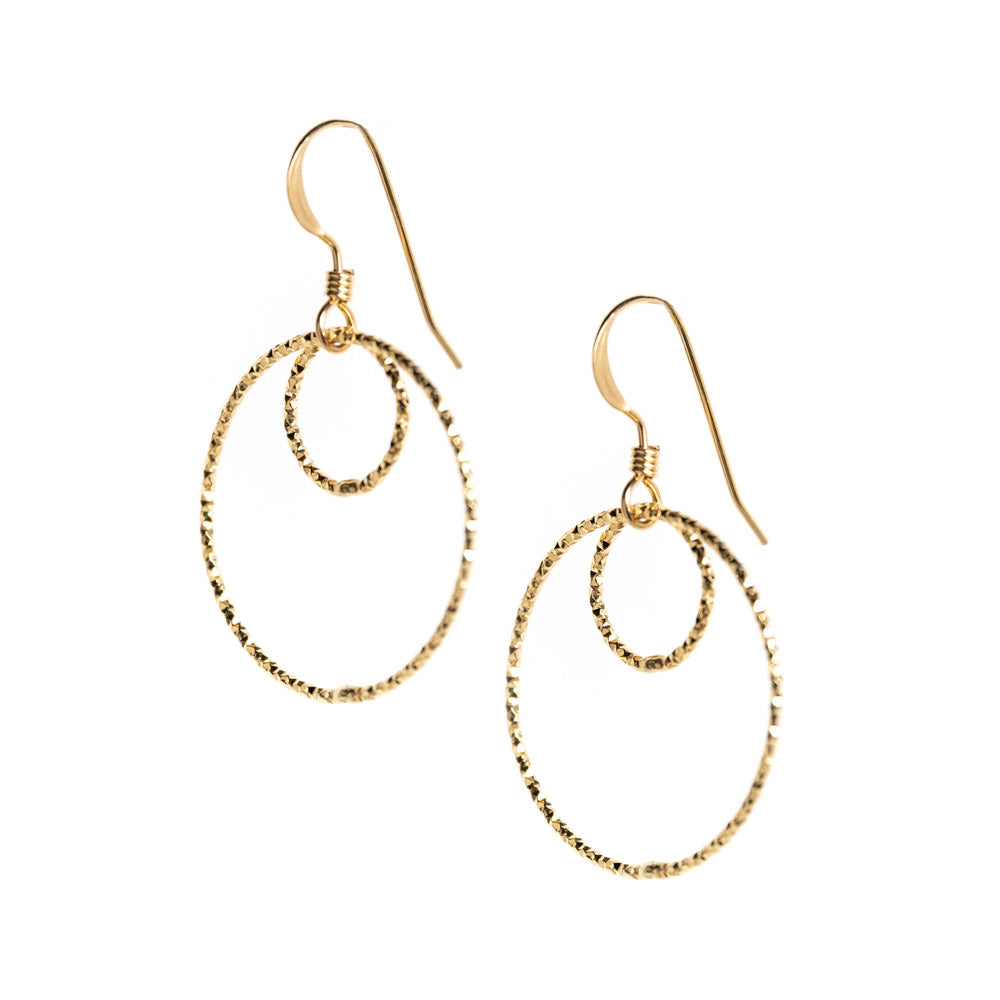 Double Circle Dangle Earrings
