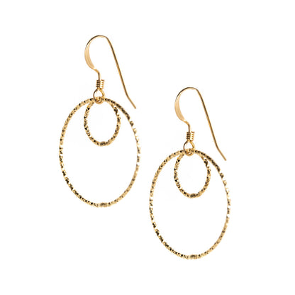 Double Circle Dangle Earrings