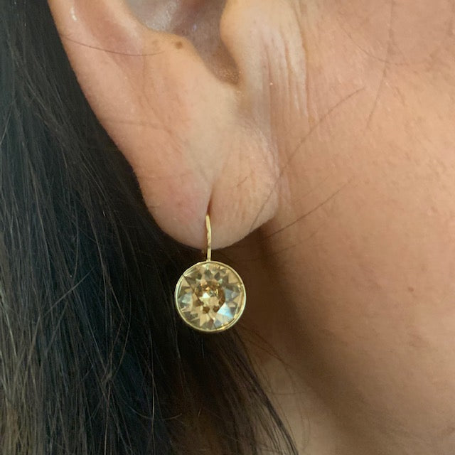 Citrine Crystal Gold Vermeil Earrings