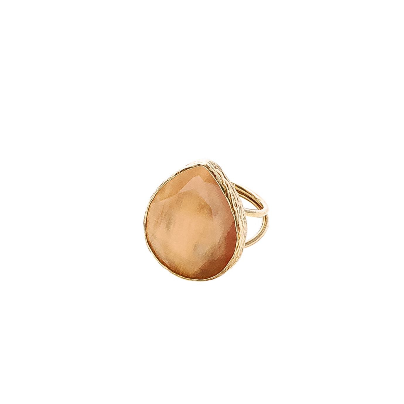Citrine Crystal Cut Adjustable Statement Ring