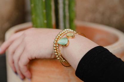 Citrine and Green Quartz Adjustable Bracelet