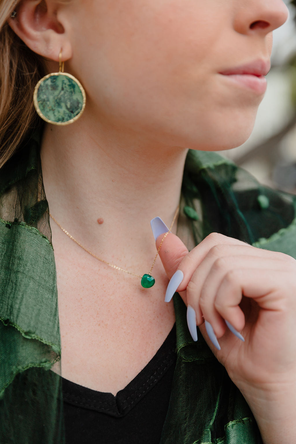 Emerald Pendant Necklace