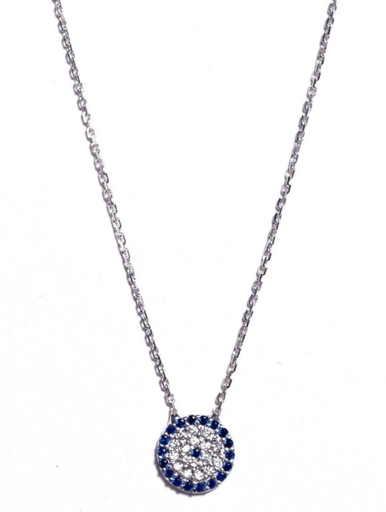 Modern Crystal Evil Eye Necklace Medium