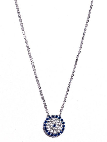 Modern Crystal Evil Eye Necklace Medium