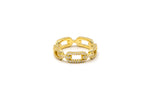 Crystal Chain Link Gold Fill Ring