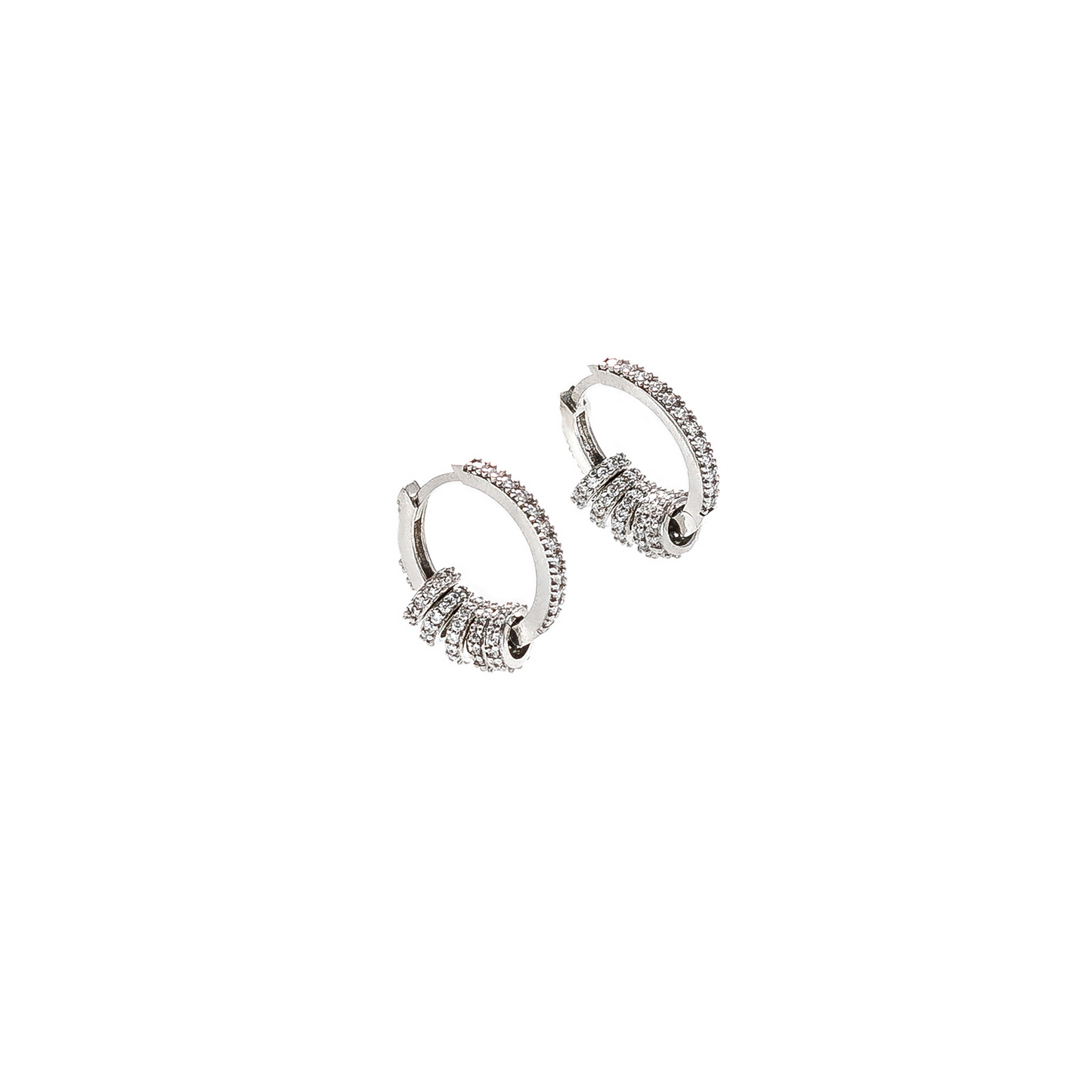 Clear Crystal Huggie Circle Hoop Earrings