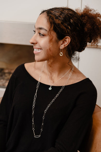 Crystal Circle Drop Earrings