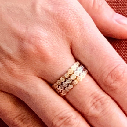 Crystal Round Stack Ring (Silver)