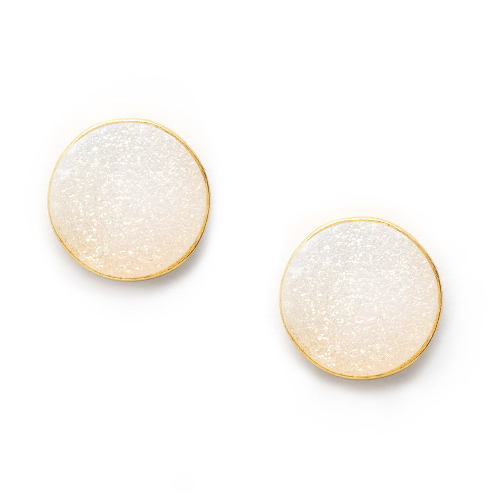 Druzy Quartz Stud Earrings