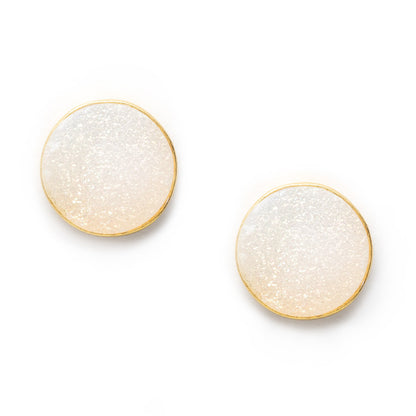 Druzy Quartz Stud Earrings