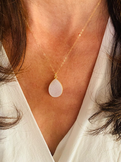 Druzy Teardrop Necklace